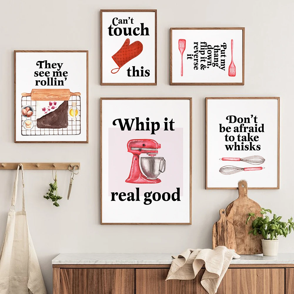 Kitchen Baking Quotes - Постер с забавными кухонными рэп-шутками и