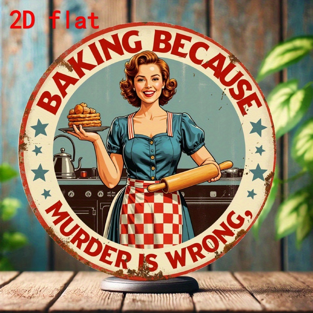 Kitchen Baking Quotes - Винтажная алюминиевая круглая табличка с надписью