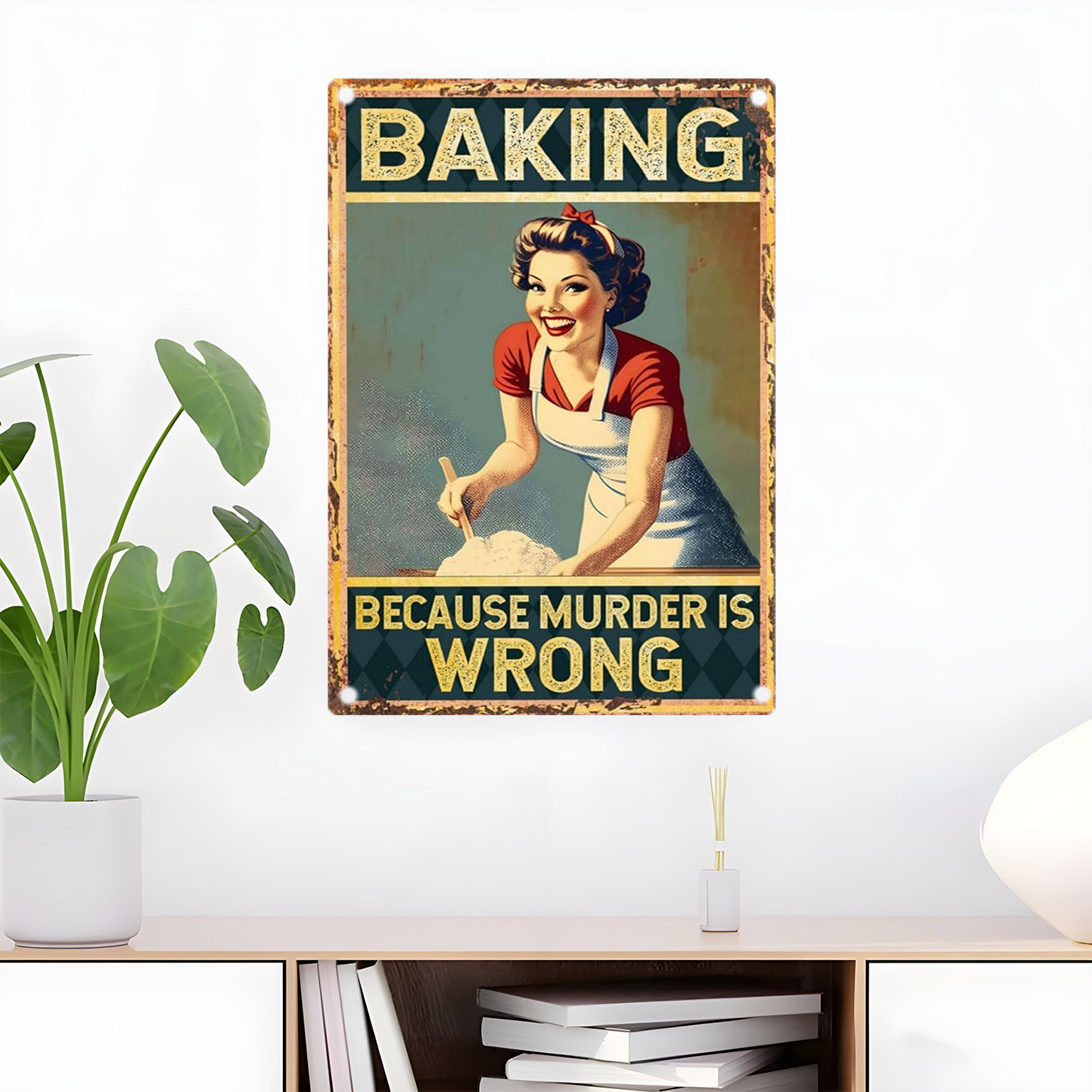 Kitchen Baking Quotes - Винтажная забавная металлическая табличка с цитатой