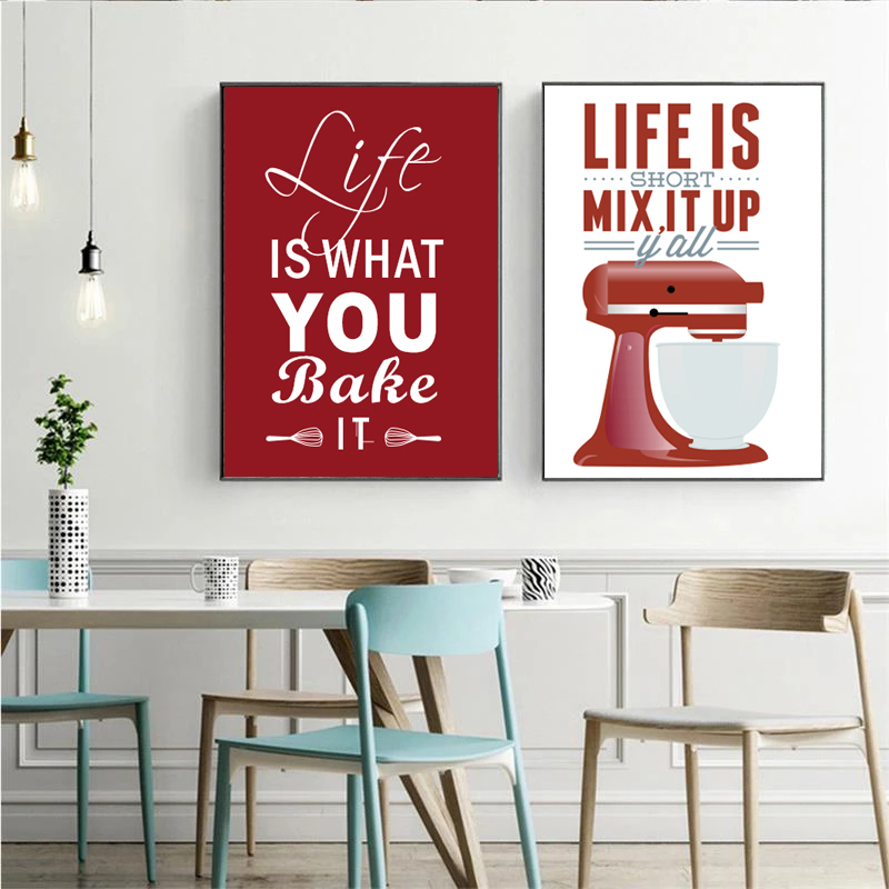 Kitchen Baking Quotes - Настенные картины на холсте, скандинавская выпечка,