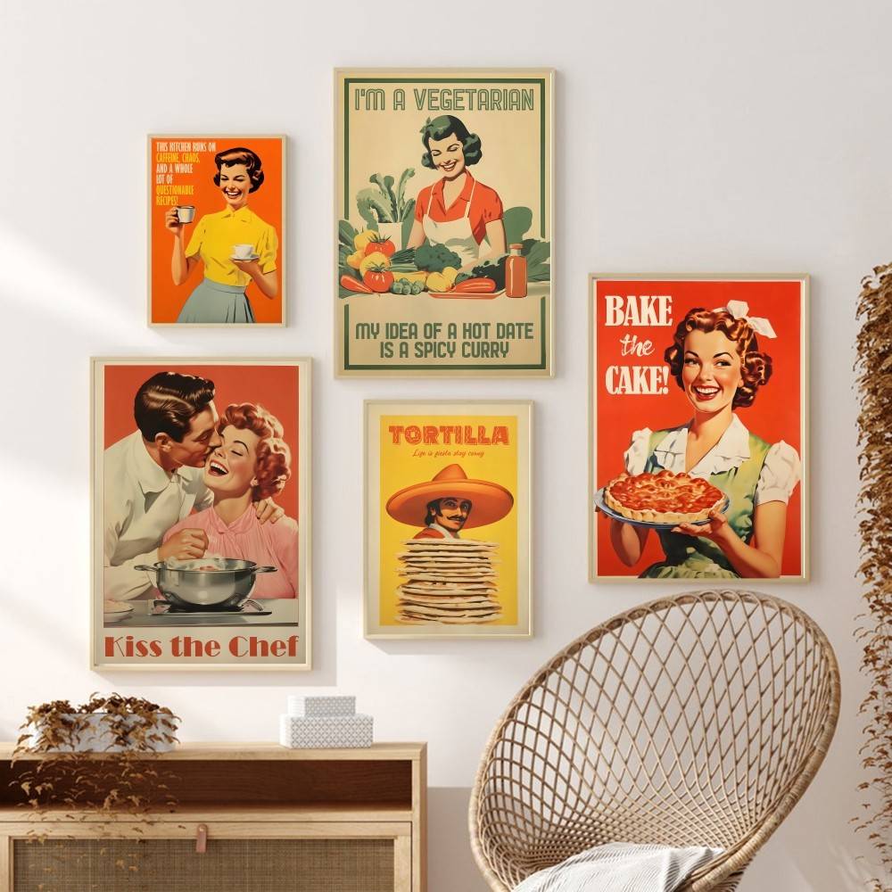 Kitchen Baking Quotes - Ретро-постер с цитатами о кухне в