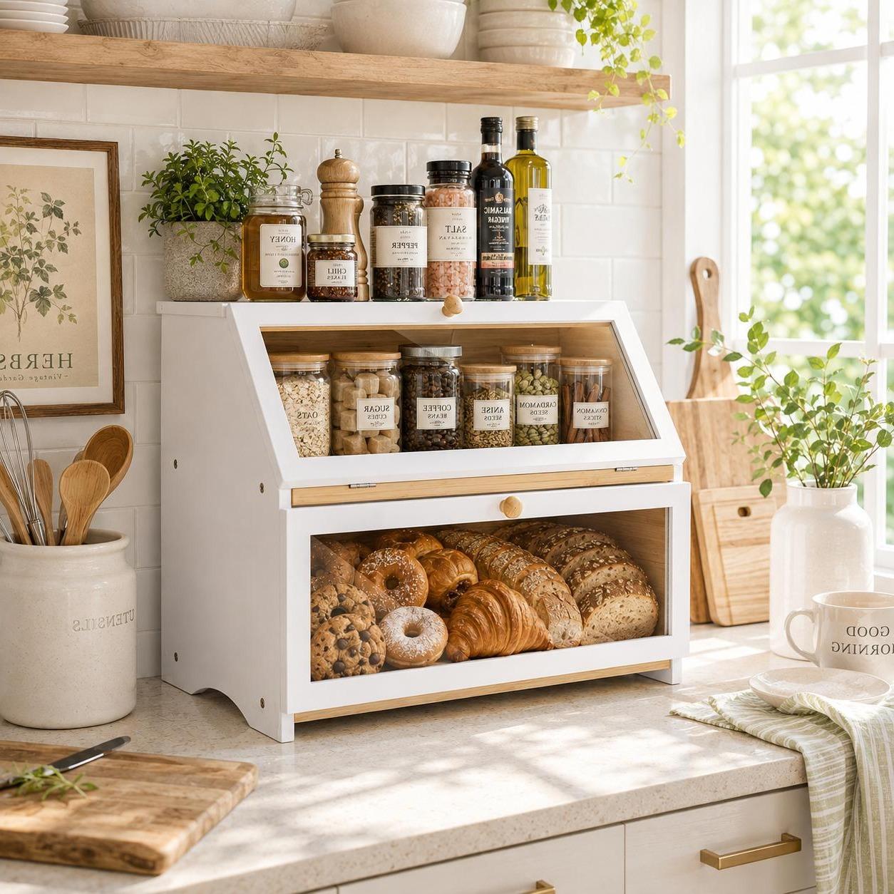 Двухслойная хлебница HOMEKOKO  – обзор и цена Kitchen Baking Tray Organizer