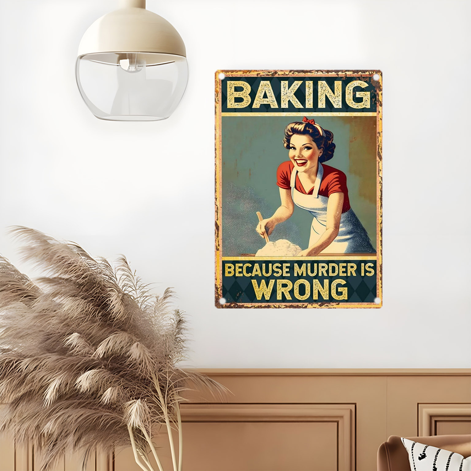 Винтажная забавная металлическ – обзор и цена Kitchen Baking Quotes