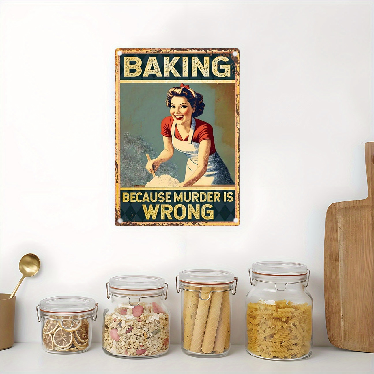 Винтажная забавная металлическ – обзор и цена Kitchen Baking Quotes