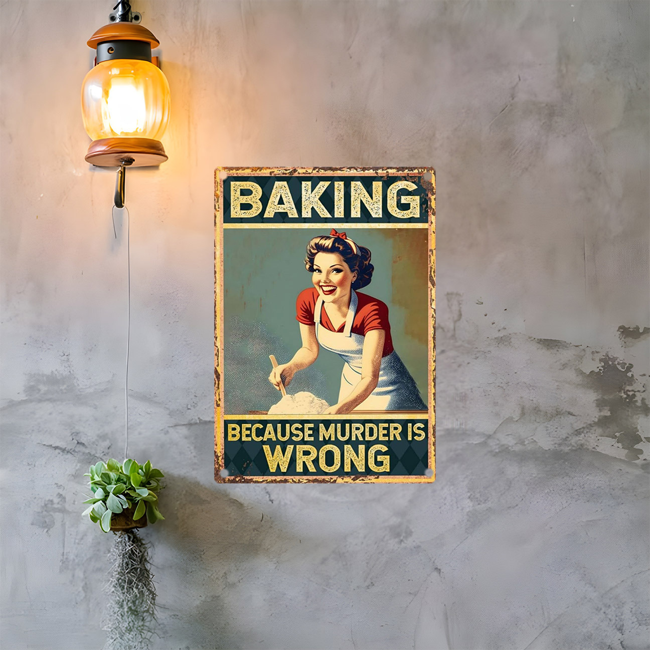 Винтажная забавная металлическ – обзор и цена Kitchen Baking Quotes