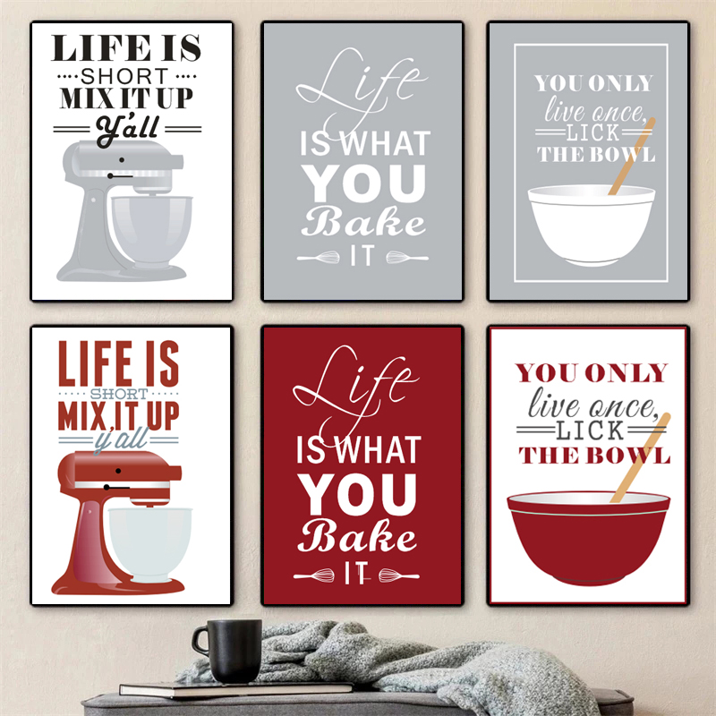 Настенные картины на холсте, с – обзор и цена Kitchen Baking Quotes