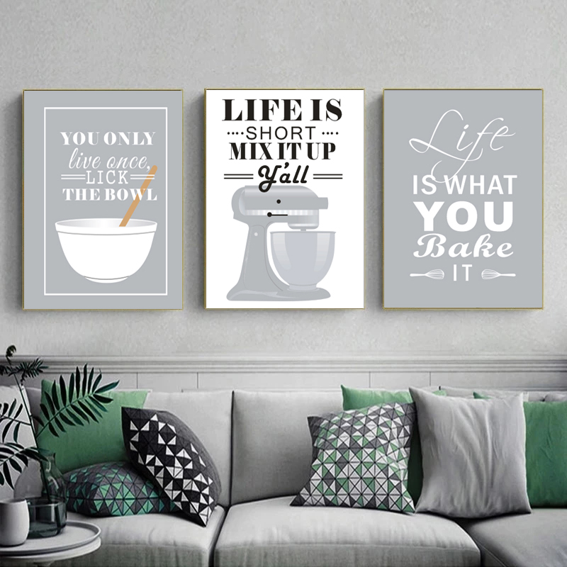 Настенные картины на холсте, с – обзор и цена Kitchen Baking Quotes