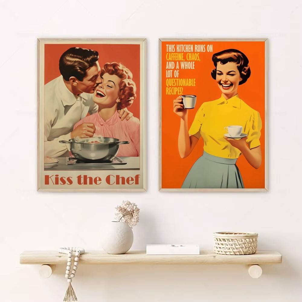 Ретро-постер с цитатами о кухн – обзор и цена Kitchen Baking Quotes